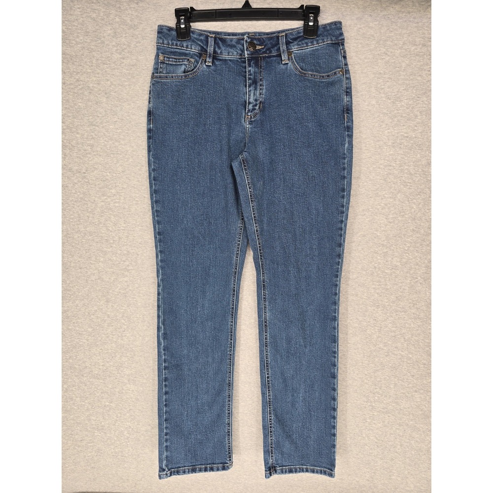 Blue Mountain Womens Size 10 Straight Leg Jeans Dark Wash Stretch Denim Pants